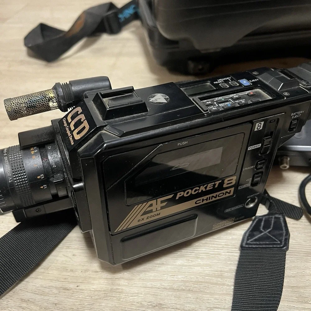 CHINON Pocket 8 C8-C60 Video Camera 6X Zoom Circa 1980's‎ Full Set W Case AS IS